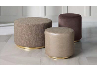 Grupp Hocker Fousshocker Polyester Wunnzëmmer Sëtz Stoff Beige Luxus Sëtzer 3tlg