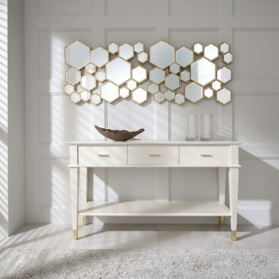 Konsole Dësch Schmincktisch Konsole Dësch Luxus Holz Schlofzëmmer Wäiss Modern