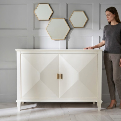 Schief, Kommode, Kommoden, Holz, Luxus-Sideboard, Wunnzëmmer, Miwwelen, Beige, Schaf