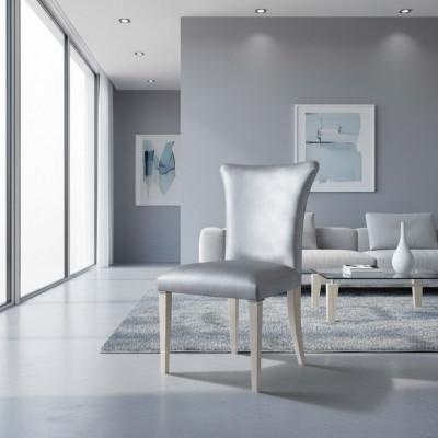 Iesszëmmerstull Stull Sëtzer Fautteuil Iesszëmmer Still Holz Sëlwer Modern Luxus Neit