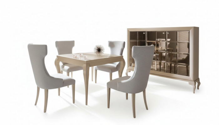 Luxus Iesszëmmer Iessdësch Stull Iessgrupp Eckbänk Stullen Luxus Wäiss Set 5st.
