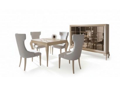 Luxus Iesszëmmer Iessdësch Stull Iessgrupp Eckbänk Stullen Luxus Wäiss Set 5st.