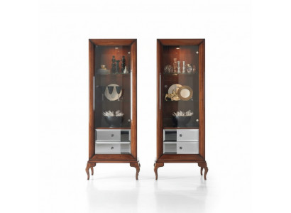 Vitrine Schiefen Vitrinnen Holz Luxus Wunnzëmmer Miwwelen Schaf Brong Barock Nei