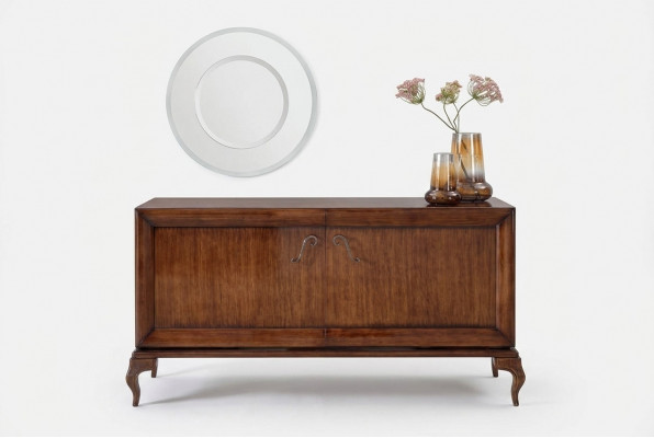 Braune Sideboard Kommode Schief Schiefen Holz Luxus Wunnzëmmer Miwwelen Schaf