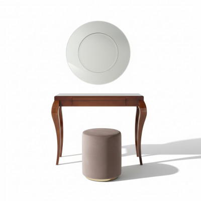 Konsole Dësch Hocker Schminktisch Sideboard Holz Braun Miwwelen Dëscher 2 Deeler Set