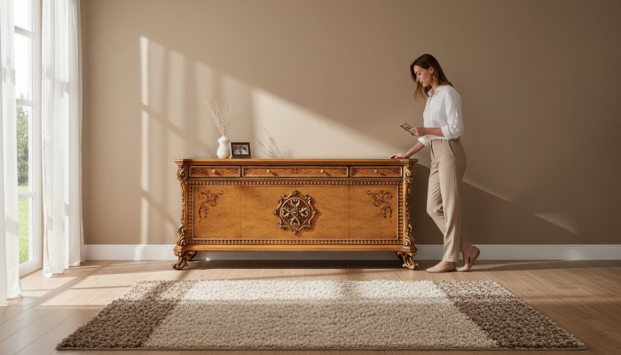 Luxus Kommode XXL Sideboard Kommoden Holz Anrichte Miwwel Schaf Brong