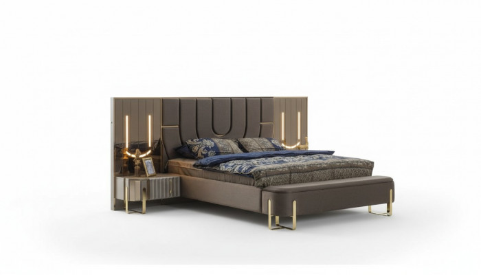 Luxusbett Betten Modern Duebelbett Brong Bettrahmen Schlofzëmmer Neit