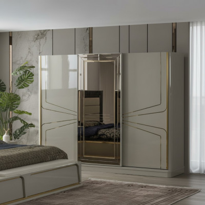 Luxus Kleederschaf Holzkast Schaf Schlofkummer Schief Beige