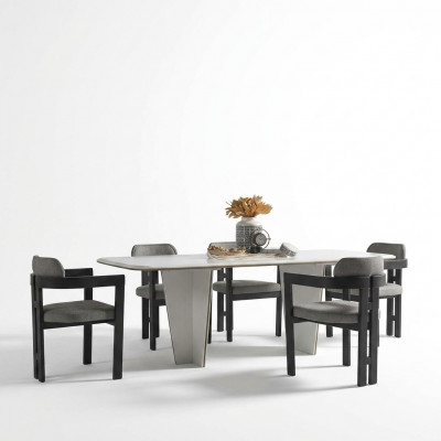 Iessdësch Iesszëmmertëscht Iesseck Dësch Holz Modern Wäiss Iesszëmmer Luxus