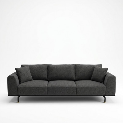 Viersëtzer Sofa 4 Sëtzer Sofas Modern Gri Design Stoff Polyester Nei