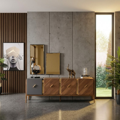 Sideboard Kommode Luxus Schranken Kommoden Wunnzëmmer Holz Brong Miwwelen