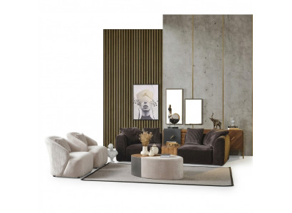 Sofasaz 4 Sëtz Sessel Véiersëtz Sofa Modern Schwaarz Stoff Nei