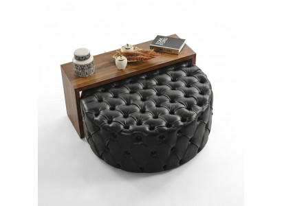 Couchtisch Dësch Niewendësch Wunnzëmmer Modern Schwaarz Kënschtlech Lieder