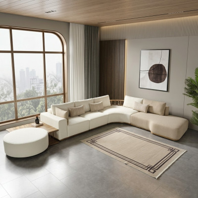 Wäisst Modern Ecksofa L-Form Couch Luxus Polstersofa Stuffmiwwel