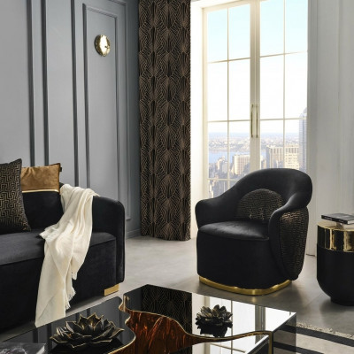 Seessel Ouereseessel Modern Stoff Wunnzëmmer Polyester Blo Design Sëtz