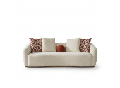Viersëtzer Canapé 4 Sëtzer Canapéen Modernen Design Stoff Polyester Wäiss Nei