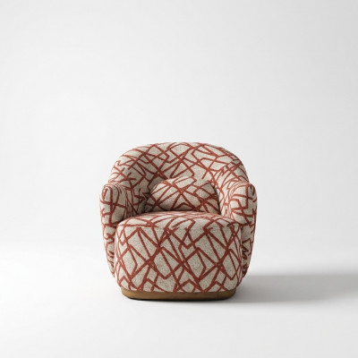 Fauteuil Ouerfauteuil Modern Stoff Wunnzëmmer Polyester Orange Design