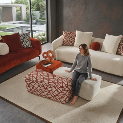 Setzhocker 3x Hocker Pouf Puff Setzpouf Textil Stoff Fousshocker Wunnzëmmer