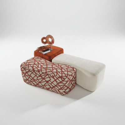 Setzhocker 3x Hocker Pouf Puff Setzpouf Textil Stoff Fousshocker Wunnzëmmer