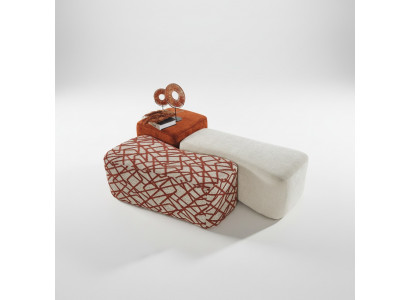 Setzhocker 3x Hocker Pouf Puff Setzpouf Textil Stoff Fousshocker Wunnzëmmer