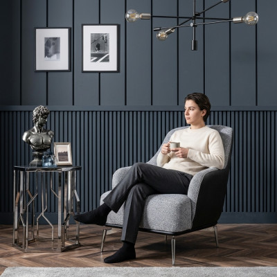 Fotell Ouerfotell Modern Stoff Wunnzëmmer Polyester Gro Design Sëtz