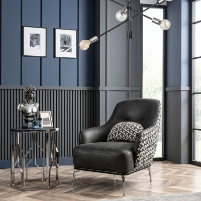 Seessel Ouschterseessel Kënschtlecher Lieder Wunnzëmmer Polyester Design Schwaarz