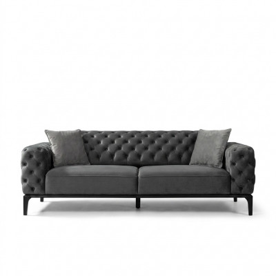 Canapé 3 Sëtzer Dräisëtzer Canapéen Stoff Gro Stot Chesterfield Nei