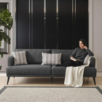 Viersëtzer Canapé 4 Sëtzer Canapéen Stoff Gro Modern Sëtzer Wunnzëmmer Nei