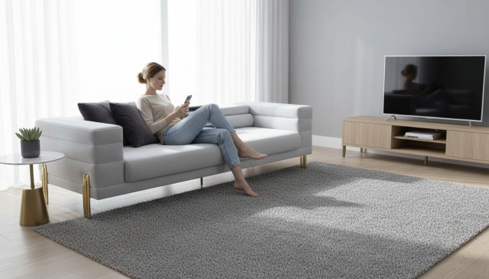 Viersëtzer Sofa 4 Sëtzer Sofas Stoff Wäiss Wunnzëmmer Luxus Modern Sëtz