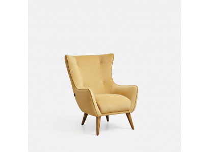 Fotell Ouerfauteuil Cocktailfauteuil Stoft Living Polyester Giel Sëtz