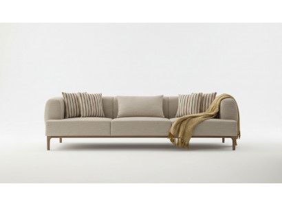 Däersëtzer Canapé 3 Sëtzer Canapéen Beige Stoff Modern Wunnzëmmer Luxus Nei