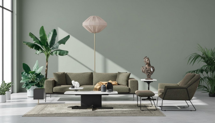 Modern Sofa-Suite Dräisëtzer Fauteuil Sofa Canapé Stoff-Miwwelen Grupp Set