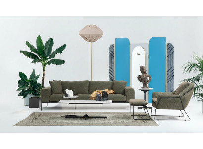 Modern Sofa-Suite Dräisëtzer Fauteuil Sofa Canapé Stoff-Miwwelen Grupp Set