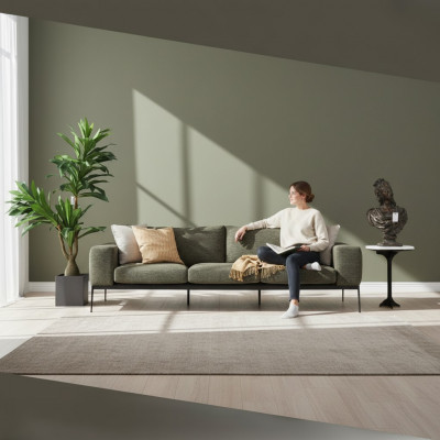 Zwee-Sëtzer Sofa 2 Sëtzer Stoff Gro Modern Design Wunnzëmmer Polyester