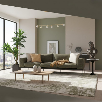 Zwee-Sëtzer Sofa 2 Sëtzer Stoff Gro Modern Design Wunnzëmmer Polyester