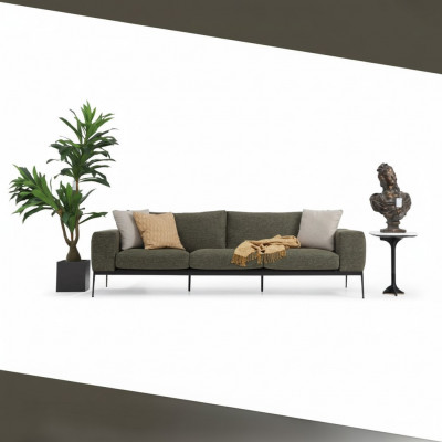 Zwee-Sëtzer Sofa 2 Sëtzer Stoff Gro Modern Design Wunnzëmmer Polyester