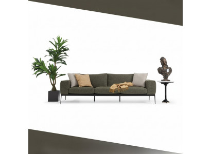 Zwee-Sëtzer Sofa 2 Sëtzer Stoff Gro Modern Design Wunnzëmmer Polyester