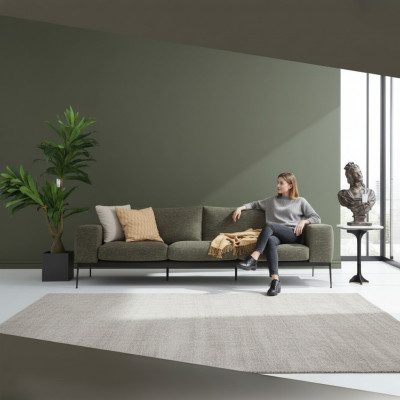 Dräisëtzer Sofa 3 Sëtzer Sofas Grom Stoff Wunnzëmmer Luxus Modern Nei