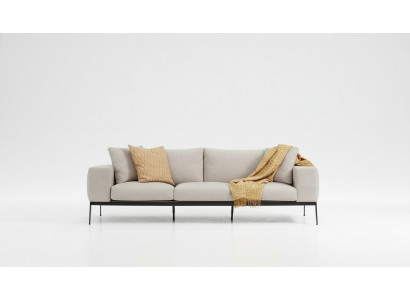 Dräisiichter Canapé 3 Plazen Canapéen Beige Stoff Wunnzëmmer Luxus Modern Nei
