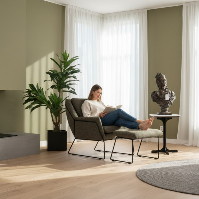 Moderner grénge Sëtz Cocktailsessel Ouresessel Wunnzëmmermiwwelen Design