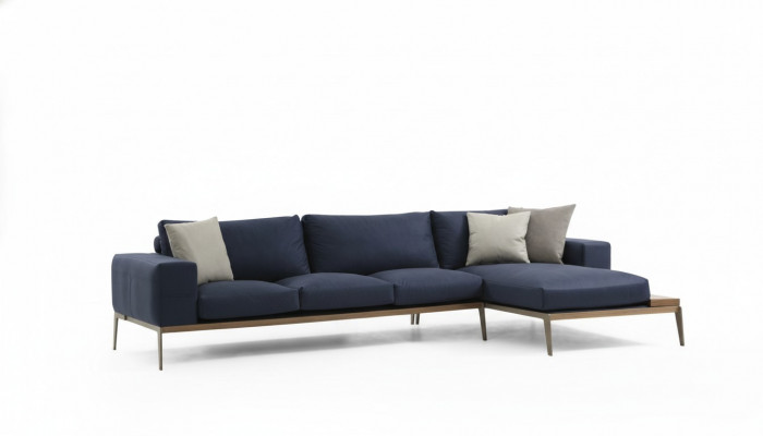 Eckcouch L-Form Sofa Wunnzëmmer Griis Modern Stoff Sofa Sëtzer Design