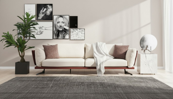 Viersëtzer Canapé 4 Sëtzer Stoff Beige Modern Design Wunnzëmmer Luxus