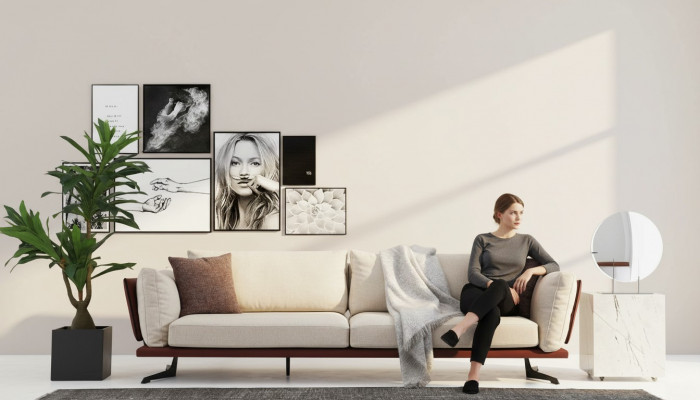 Däitschzëmmer Sofa 3 Sëtzer Stoff Beige Modernen Design Wunnzëmmer Luxus