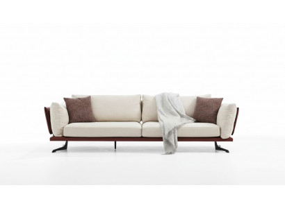 Däitschzëmmer Sofa 3 Sëtzer Stoff Beige Modernen Design Wunnzëmmer Luxus