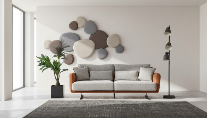 Zweisitzer Sofa 2 Sëtzer Stoff Orange Modern Design Wohnzëmmer Gro