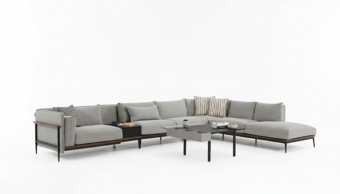 Eckcouch L-Form Couch Gro Modern Stoff Design Wunnzëmmer Polyester XXL