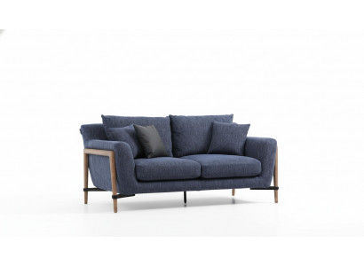 Véierplaz-Sofa 4-Sëtzer Stoffsofa Modernen Design Wunnzëmmer Blo