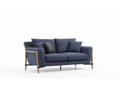 Dräisëtzer Sofa 3 Sëtzer Stoff Modern Sofas Design Wunnzëmmer Blo