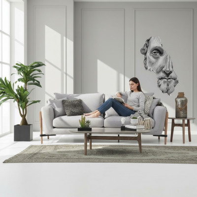 Viersëtzer Canapé 4 Sëtz Stoff Canapéë Modern Design Wunnzëmmer Gro