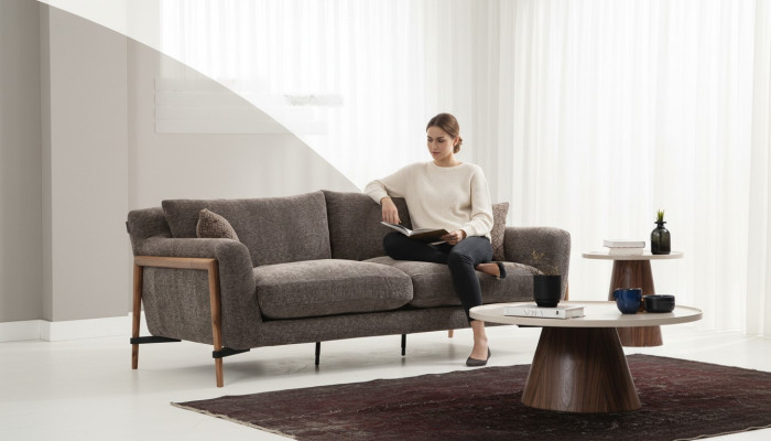 Zwee-Sëtz-Sofa 2 Sëtzer Stoff Sofas Modern Design Wunnzëmmer Gro